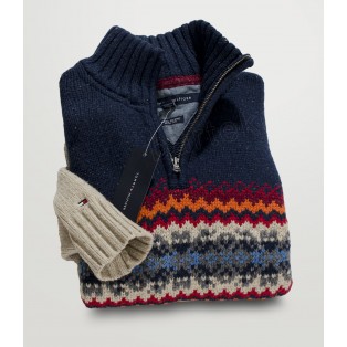 Tommy Hilfiger Sweter Meski na zamek - Half Zip